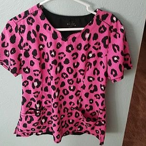 Cheetah print Cherokee Infinity Scrub top